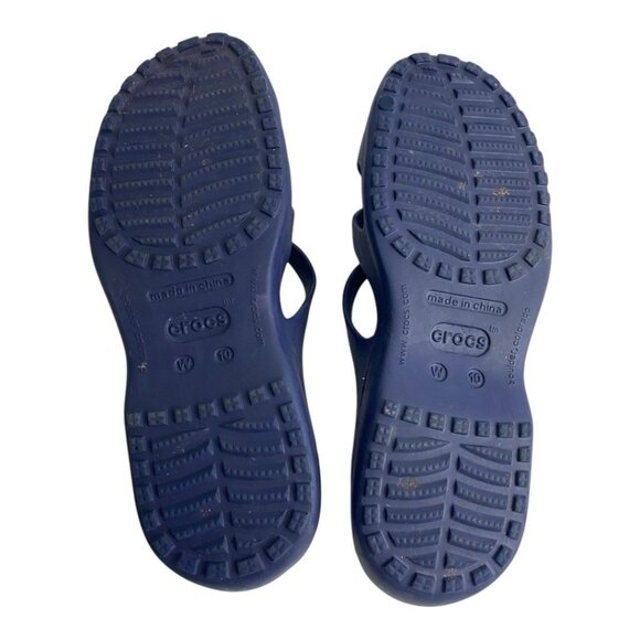 Crocs Kelli Iconic Strappy Slide On Sandal Women's 10 Navy Blue Comfort - Picture 6 of 11